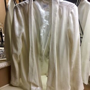 Ivory sequined tuxedo jacket size med